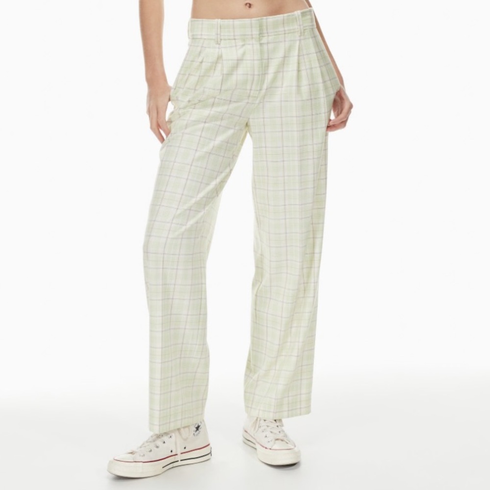Aritzia Sunday Best Plaid Wide-Leg Pants